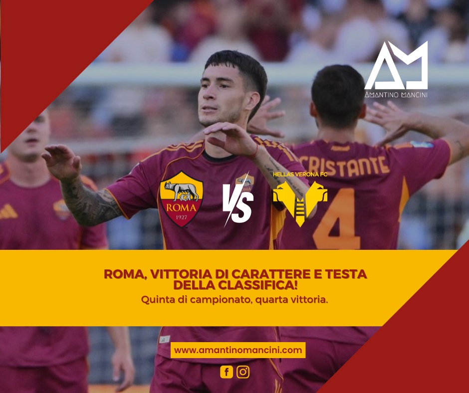 Roma, vittoria di carattere e testa della classifica!