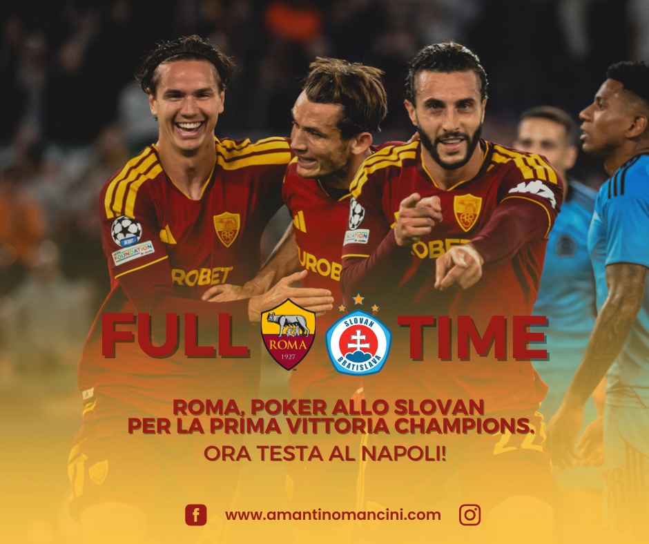 Roma, poker allo Slovan per la prima vittoria Champions. Ora testa al Napoli!